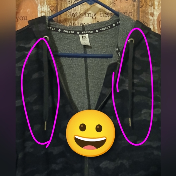 Women's Free2B Gray & Black Camo Full Zip-Up Hoodie Size L - Picture 6 of 10